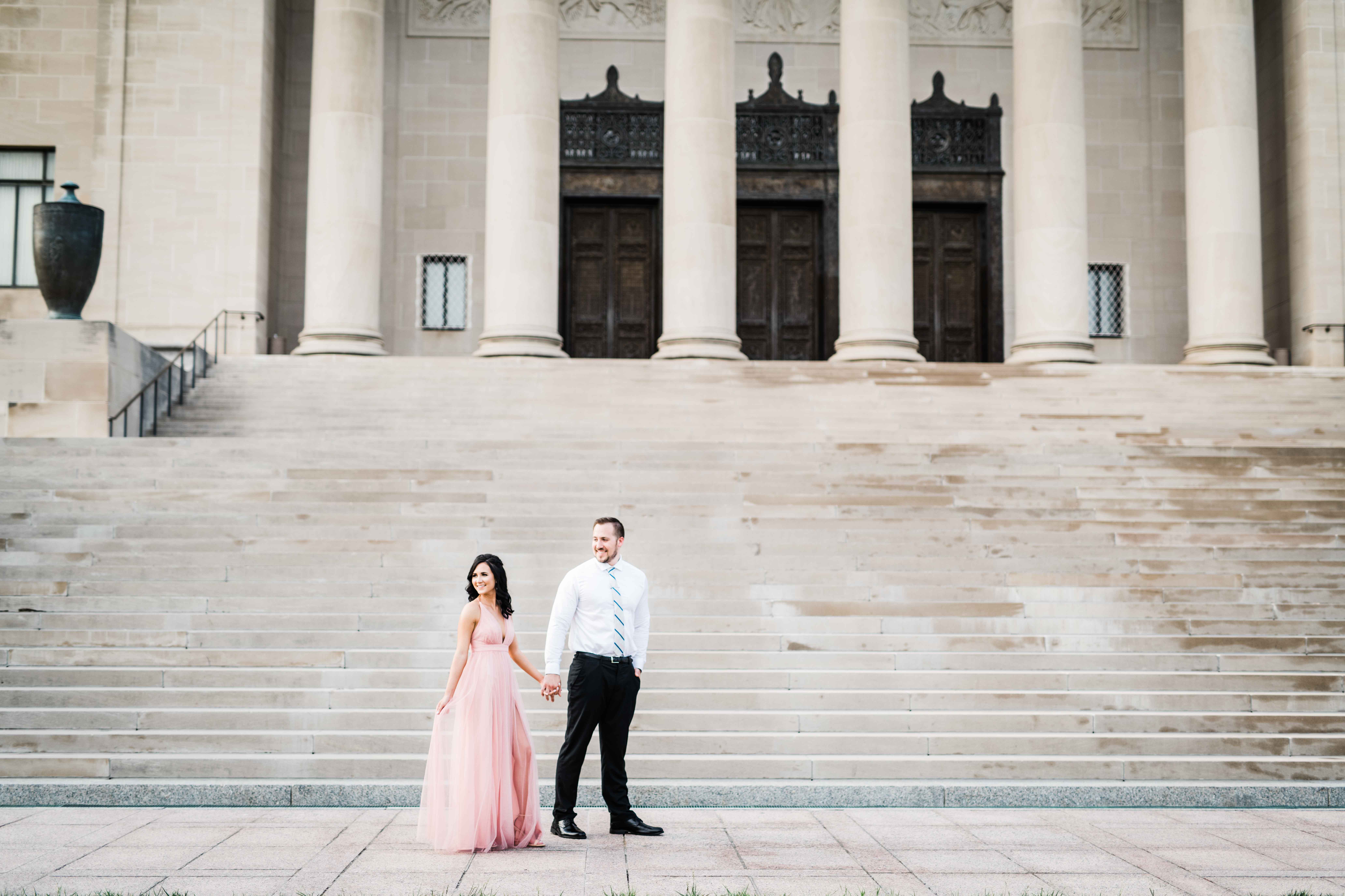 Rachael and Drake Engagement at the Nelson Atkins Museum of Art